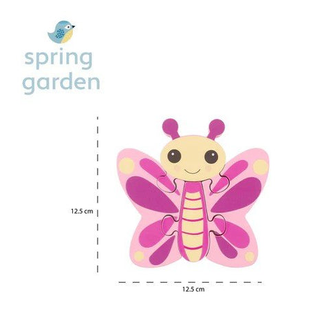 Small Wooden Butterfly Puzzle Toy - 4 Chunky Pieces, Learning SPACE