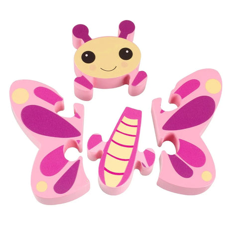 Small Wooden Butterfly Puzzle Toy - 4 Chunky Pieces, Learning SPACE