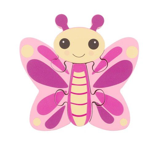 Small Wooden Butterfly Puzzle Toy - 4 Chunky Pieces, Learning SPACE