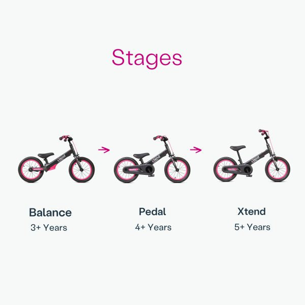 SmarTrike Xtend 3 Stage Bicycle - 12" Balance bike to Pedal bike 14", Learning SPACE