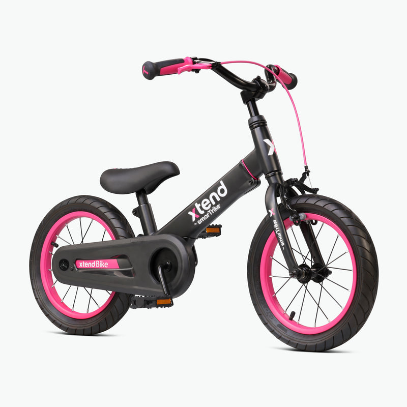SmarTrike Xtend 3 Stage Bicycle - 12" Balance bike to Pedal bike 14", Pink Learning SPACE