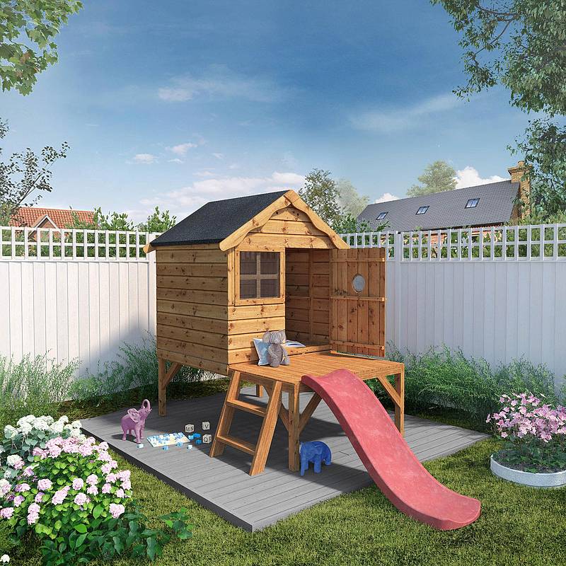 Snug Playhouse - Optional Tower With Slide or Activity Set, Tower & Slide Mainland UK Install Learning SPACE