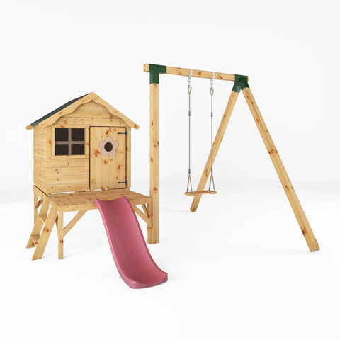 Snug Playhouse - Optional Tower With Slide or Activity Set-Dropship,Forest School & Outdoor Garden Equipment,Mercia Garden Products,Outdoor Playhouse,Play Houses,Playground Equipment,Playhouses-Learning SPACE