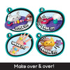 Step-by-step process of using a toy with text labels on a white background