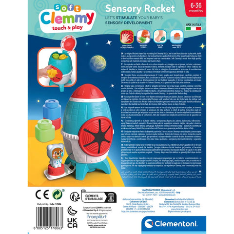 Soft Clemmy - Space Rocket-Baby & Toddler Gifts,Baby Sensory Toys,Baby Soft Toys,Baby Toys,Clementoni,Outer Space,Stacking Toys & Sorting Toys-Learning SPACE