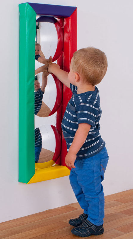 Soft Frame Mirror with 3 Dome Bubbles, Multicolour Learning SPACE