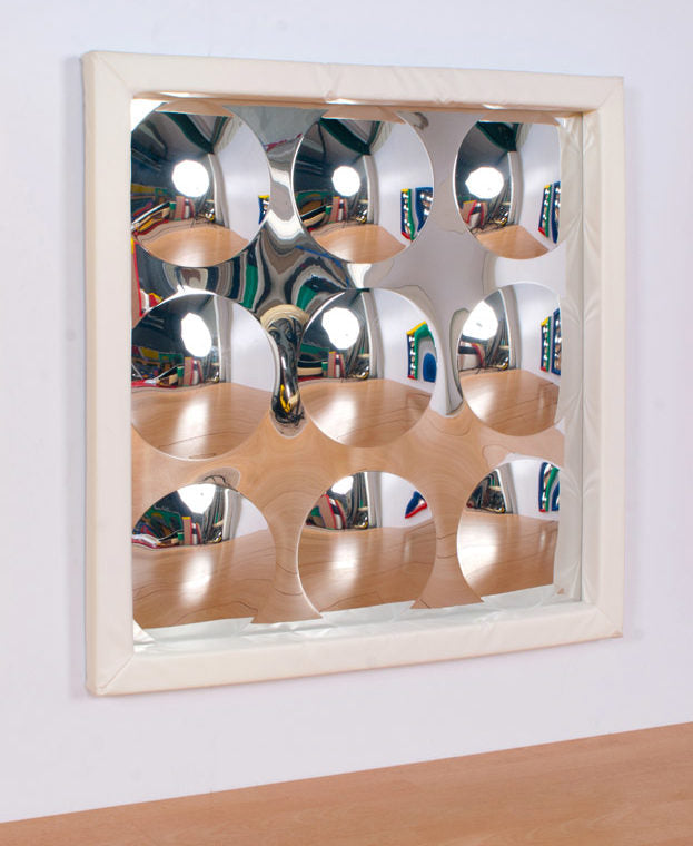 Soft Frame Mirror with 9 Dome Silver Bubbles (840mm), Learning SPACE