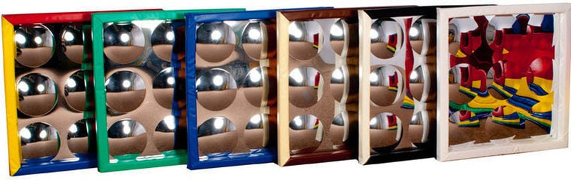Soft Frame Mirror with 9 Dome Silver Bubbles (840mm), Learning SPACE