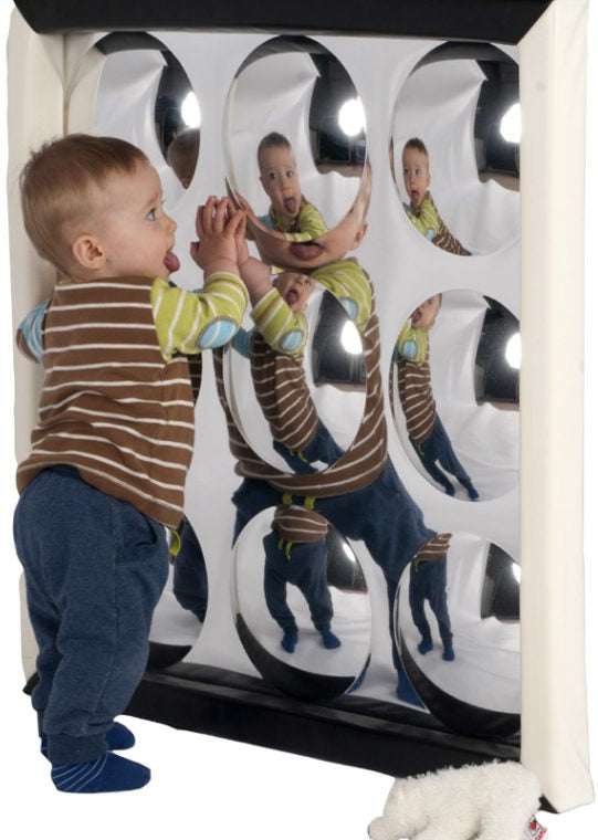 Soft Frame Mirror with 9 Dome Silver Bubbles (840mm), Learning SPACE