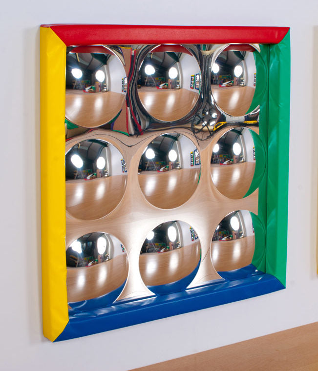 Soft Frame Mirror with 9 Dome Silver Bubbles (840mm), Learning SPACE