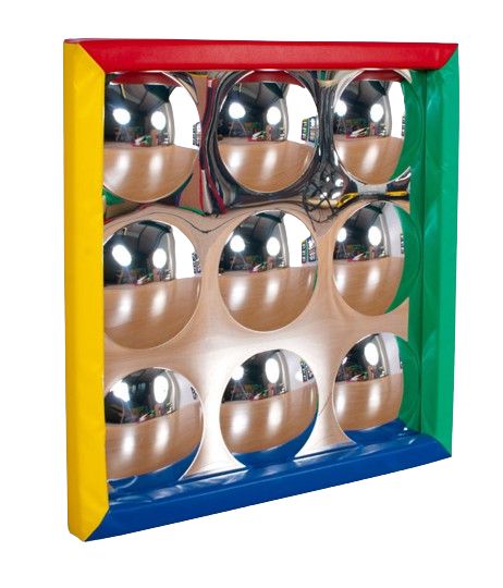 Soft Frame Mirror with 9 Dome Silver Bubbles (840mm), Learning SPACE