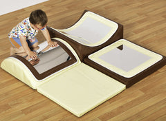 Soft Play Set - Triple Sensory Mirror, Brown/Cream Learning SPACE