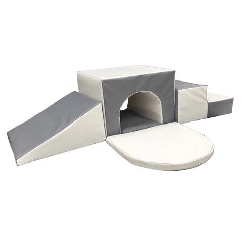 Soft Play Soft Tunnel climber-Baby Climbing Frame,Sensory Climbing Equipment,Soft Play Sets-Grey & White-Tunnel-GW-Learning SPACE