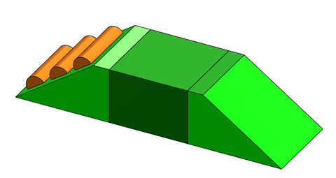 Softplay Modular Sets Sets-Educational Soft Play,Sensory Climbing Equipment,Soft Play Sets-3 Piece Slide-3PieceSlide-Learning SPACE