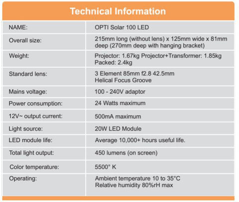 Solar 100 LED Projector-[OPTI] Kinetics, Chill Out Area, Sensory Projectors, Stock, Stress Relief, Teenage Projectors-Learning SPACE