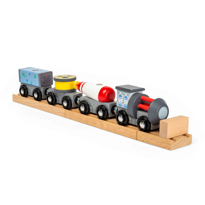 Space Train Kids Wooden Railway Engine & Carriages, Learning SPACE