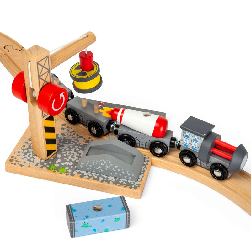 Space Train Kids Wooden Railway Engine & Carriages, Learning SPACE