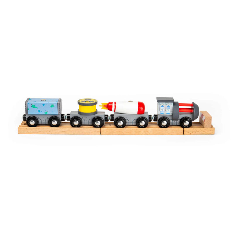 Space Train Kids Wooden Railway Engine & Carriages, Learning SPACE