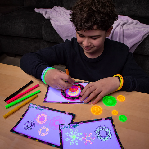 Spirograph Neon Set – Spiral into a World of Glowing Creativity!-excell2,Vivid Goliath-Learning SPACE