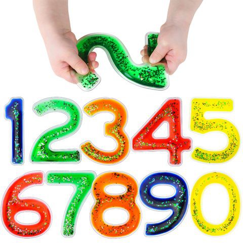 Squidgy Sparkle Gel Numbers 0-9-AllSensory, Counting Numbers & Colour, Dyscalculia, Early Years Literacy, Early Years Maths, Fidget, Fidget Sets, Helps With, Learning Difficulties, Light Box Accessories, Literacy Toys, Maths, Maths Toys, Neuro Diversity, Primary Maths, Sensory Seeking, Tactile Toys & Books-Learning SPACE