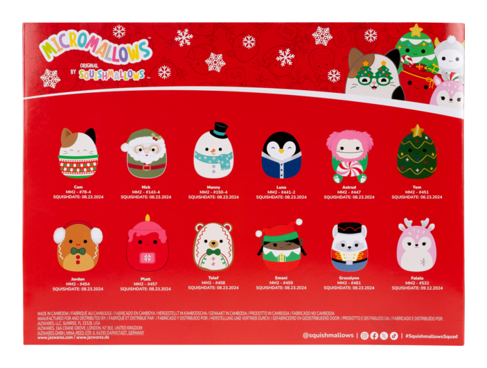 Squishmallows - Micromallows 12 Piece Advent Calendar, Learning SPACE