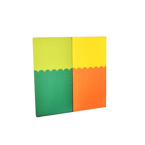 Standard 1.2m Soft Play Wall Pads-Baby Soft Play and Mirrors, Padding for Floors and Walls, Sensory Wall Panels & Accessories-Green/Yellow - Pair-H5035/Green/Yellow-Learning SPACE