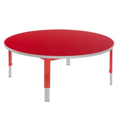 Start Right Height Adjustable Table - Circular-Classroom Furniture, Classroom Table, Height Adjustable, Metalliform, Round, Table, Wellbeing Furniture-Red-Learning SPACE