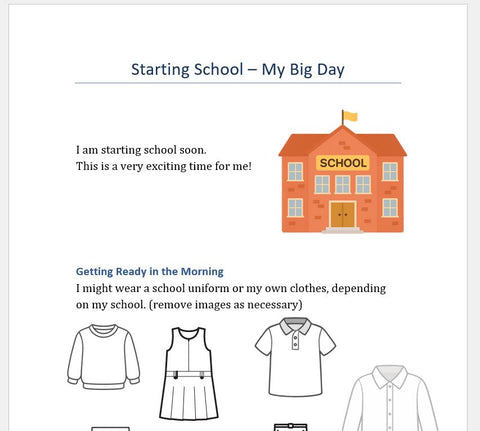 Starting School Social Story (Editable & Printable Word Template)-Back To School,Calming & Anxiety,Dropship,Social Stories & Games & Social Skills,Toys for Anxiety-Learning SPACE