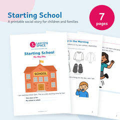 Starting School Social Story (Editable & Printable Word Template), Learning SPACE