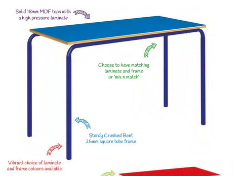 Steel Frame Blue Table FLASH SALE-Classroom Furniture,Classroom Table,Metalliform,Rectangular,Table,Wellbeing Furniture-Learning SPACE
