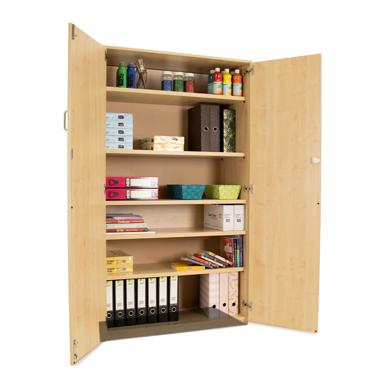 Stock Cupboard 1 Fixed and 4 Adjustable Shelves, Maple Learning SPACE