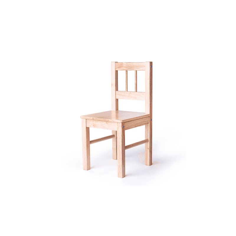 Sturdy Natural Wooden Child's Chair, Learning SPACE