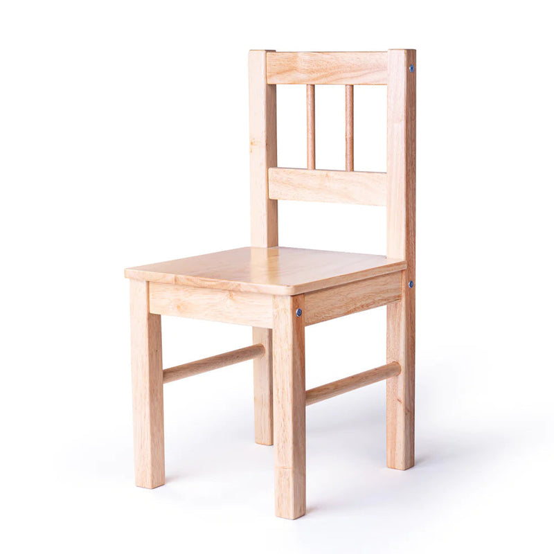 Sturdy Natural Wooden Child's Chair, Learning SPACE
