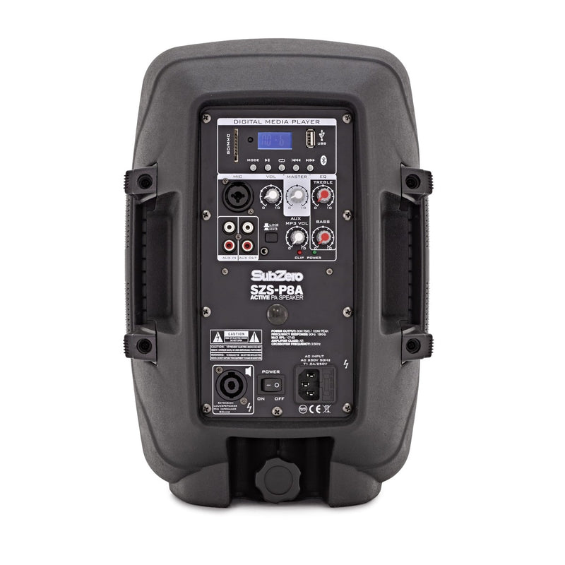 SubZero P8A 8" Active PA Speaker with Digital Media Player & Bluetooth, Learning SPACE
