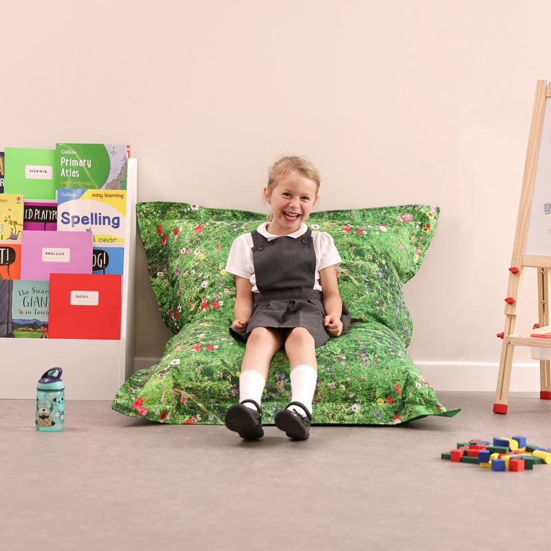 Summer Meadow Children's Bean Bag Floor Cushion, Learning SPACE