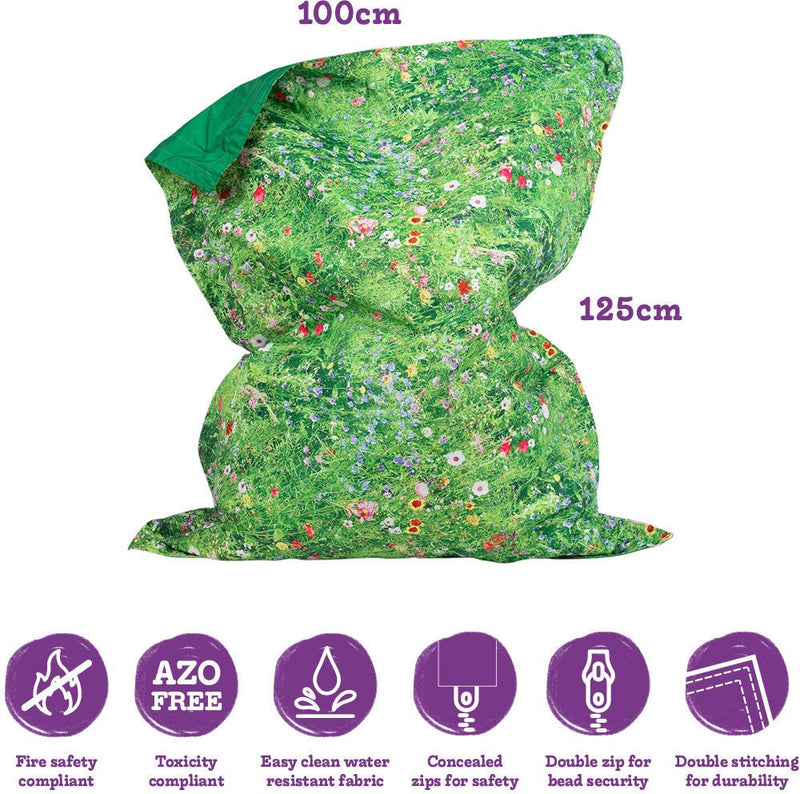 Summer Meadow Children's Bean Bag Floor Cushion, Learning SPACE