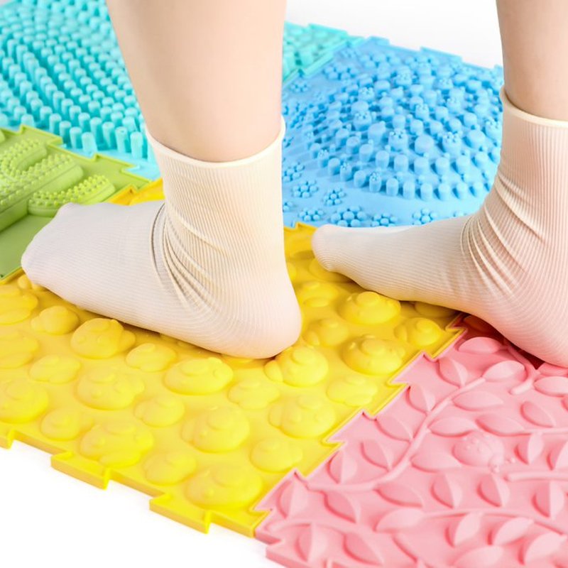 Massage Puzzle Floor Tiles - 6 Pastel Colours, Learning SPACE
