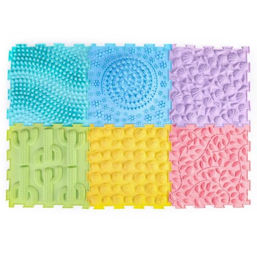 Massage Puzzle Floor Tiles - 6 Pastel Colours, Learning SPACE