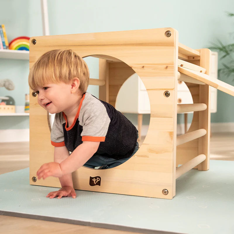 TP Active-Tots Wooden Climbing Cube With Easel Accessory (UK Mainland Only), Learning SPACE