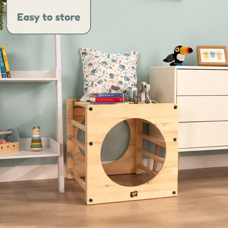TP Active-Tots Wooden Climbing Cube With Easel Accessory (UK Mainland Only), Learning SPACE