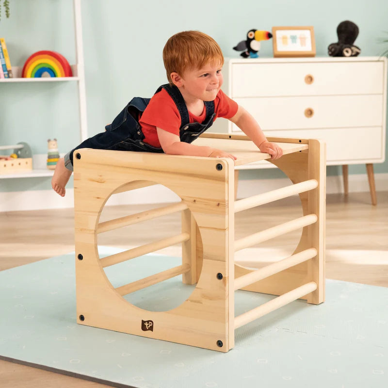 TP Active-Tots Wooden Climbing Cube With Easel Accessory (UK Mainland Only), Learning SPACE