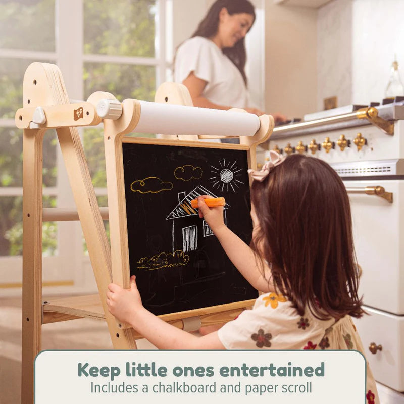 TP Active-Tots Wooden Helper Tower With Easel Accessory (UK Mainland Only), Learning SPACE