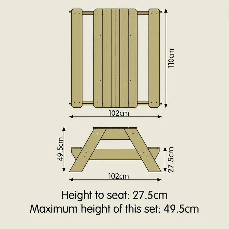 TP Deluxe Wooden Picnic Table Sandpit (UK Mainland Only), Learning SPACE