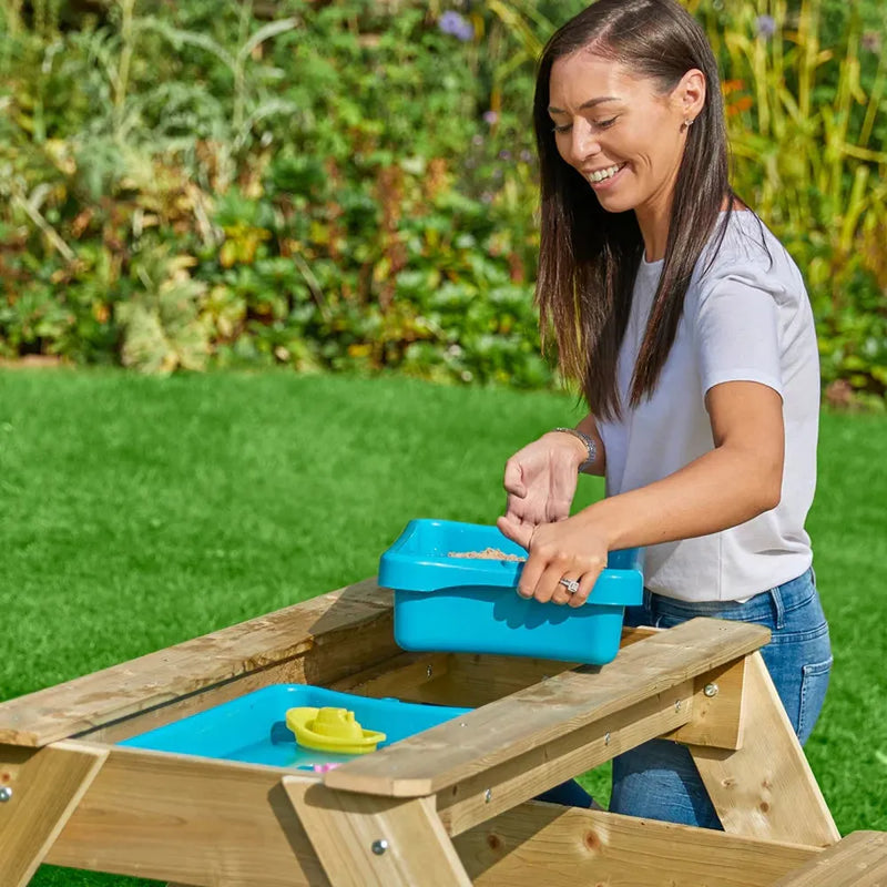 TP Deluxe Wooden Picnic Table Sandpit (UK Mainland Only), Learning SPACE