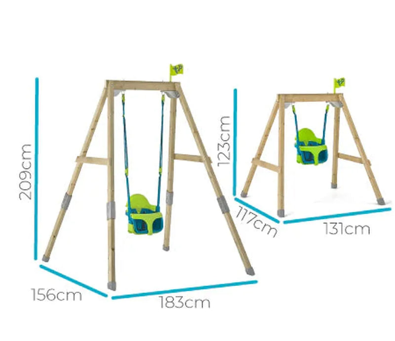 TP Forest Acorn Growable Wooden Swing Set With Quadpod (UK Mainland Only), Learning SPACE