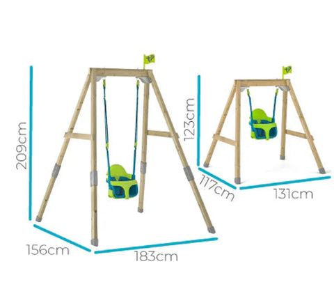 TP Forest Acorn Growable Wooden Swing Set With Quadpod (UK Mainland Only), Learning SPACE