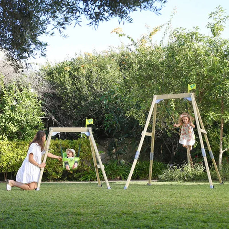 TP Forest Acorn Growable Wooden Swing Set With Quadpod (UK Mainland Only), Learning SPACE