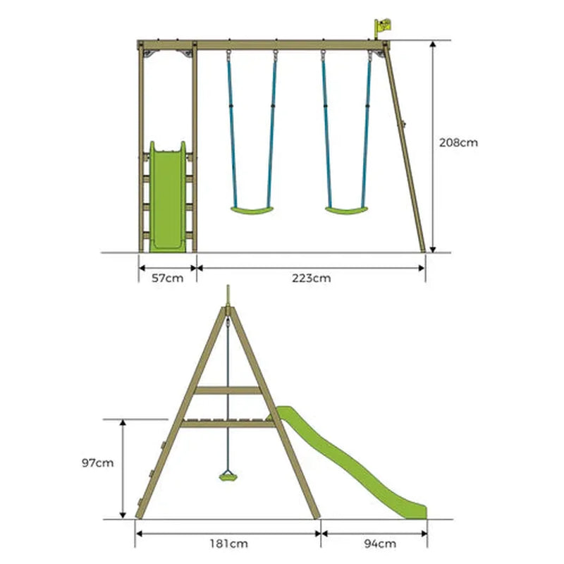 TP Forest Multiplay Double Wooden Swing Set & Slide (UK Mainland Only), Learning SPACE