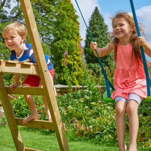 TP Forest Multiplay Double Wooden Swing Set & Slide (UK Mainland Only)-Dropship,Outdoor Slides,Outdoor Swings,swing,TP Toys-Learning SPACE