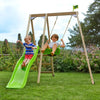 TP Forest Multiplay Single Wooden Swing Set & Slide (UK Mainland Only)-Dropship,Outdoor Slides,Outdoor Swings,swing,TP Toys-Learning SPACE